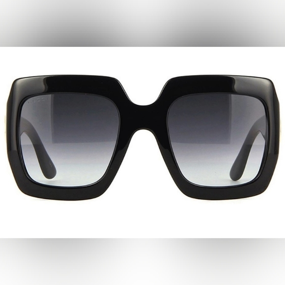 NEW GUCCI OVERSIZED SQUARE WOMEN'S SUNGLASSES GG0053SN 001 GUCCI EYEWEAR - Picture 3 of 10